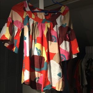 Blouse with bell sleeves